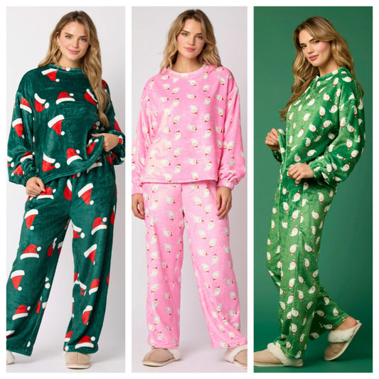 2024 Casual Flannel Pajama Sets For Women 2 Piece Homeware